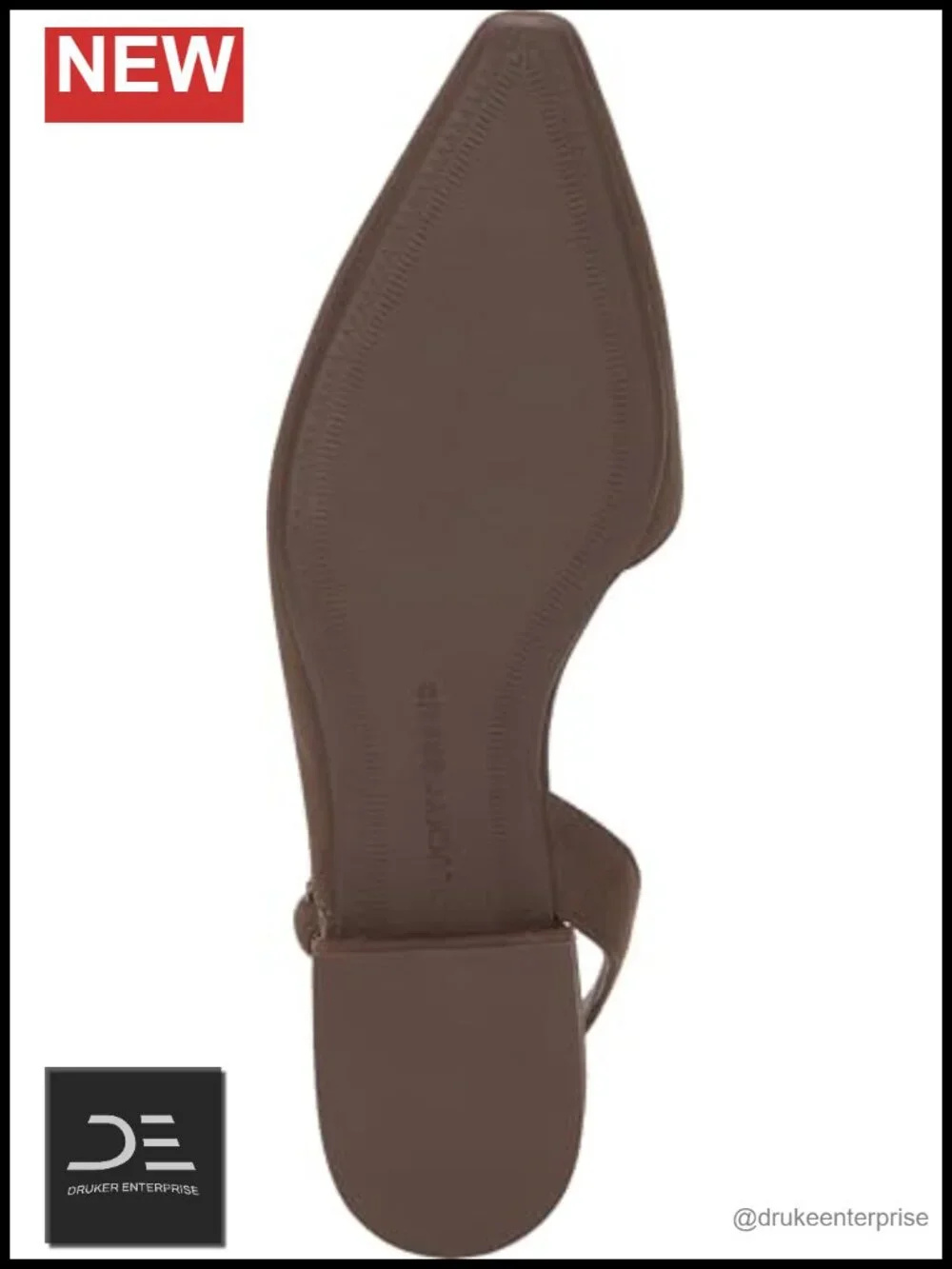 Suede Slingback Flats with Block Heel Adjustable Buckle